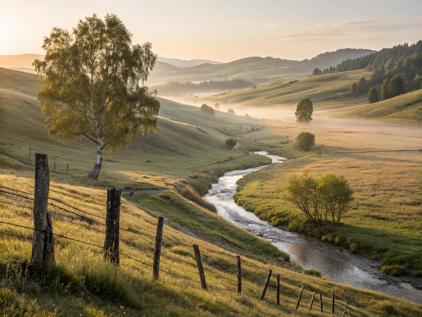Matin de printemps dans la vallée de la Viette